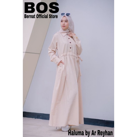 GAMIS TERBARU HALUMA DRESS KEKINIAN MODIST GAMIS KERJA GURU PNS ATAU BAJU BUAT KULIAH PESTA KONDANGA
