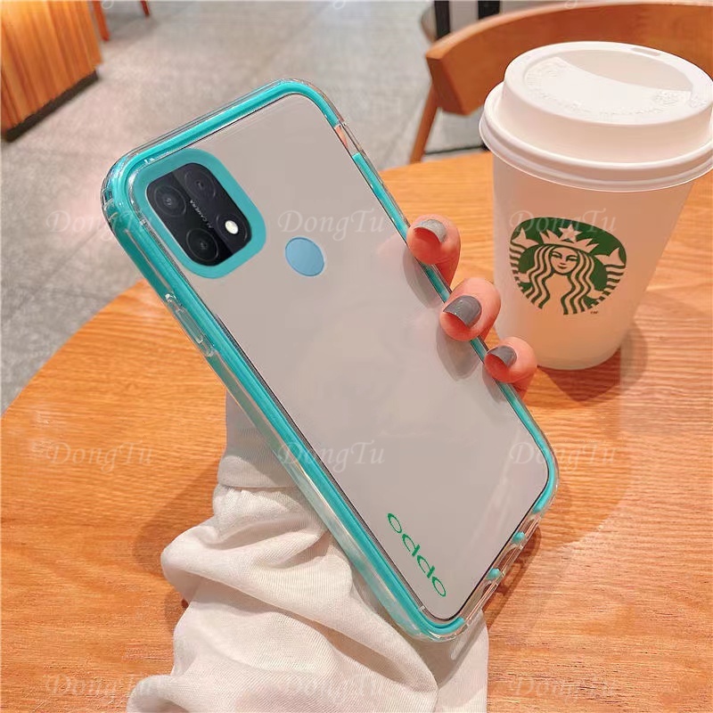 3 in 1 Case HP Transparan Anti Jatuh Case Untuk OPPO A15 A15s A35 Reno 5 6 Reno 5F/F19 Pro Reno 4F F17 Pro Realme 5 5i 5s 6i C3 c2 A1k C12 C15 C11 2020 C20 C20a C11 2021 Anti-Lepaskan Penutup