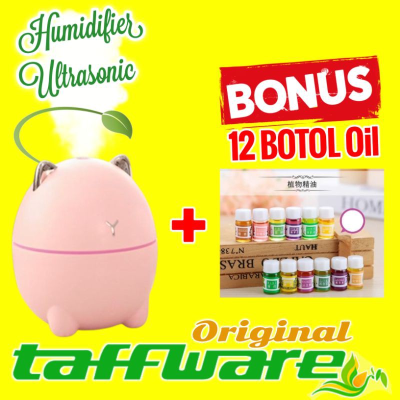 Humidifier Diffuser Aromaterapi Essential Oil Aromatherapy Disfuser Ultrasonic Pelembab Udara-Humi - Kucing