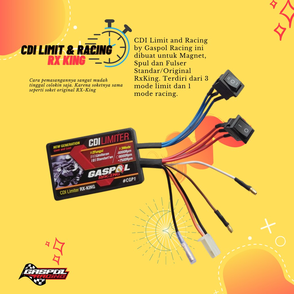 CDI Limiter CDI Lost And Limit  3 Mode Kupang Cdi Racing Rx King Rx K Racing ( Untuk mesin Standar )-1