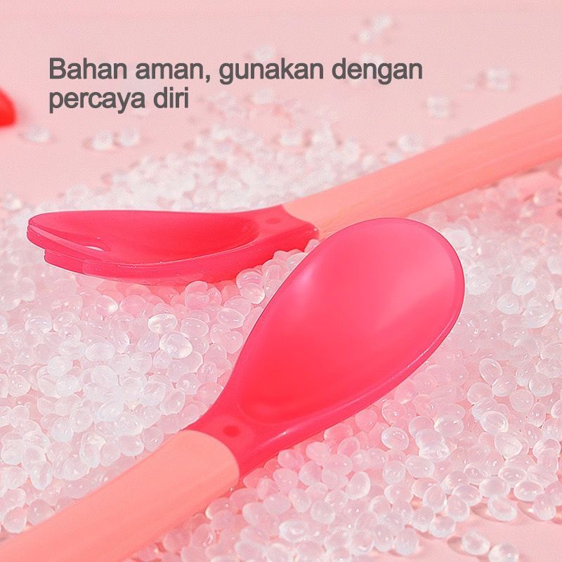 Sendok Makan Bayi / Sendok Makan Bayi Sensor Panas / Spoon Fork Set Heat Sensing.