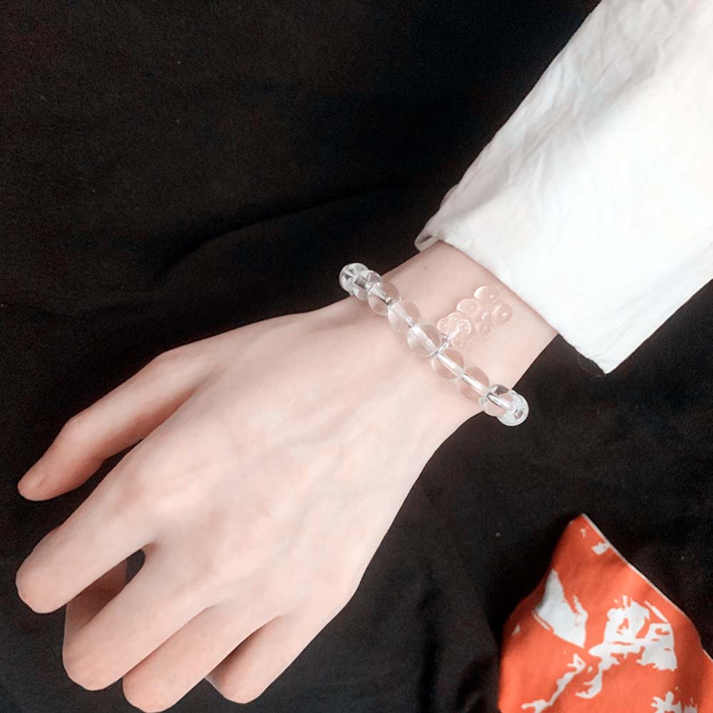 Gelang Kristal Transparan Dengan Liontin Beruang Untuk Wanita