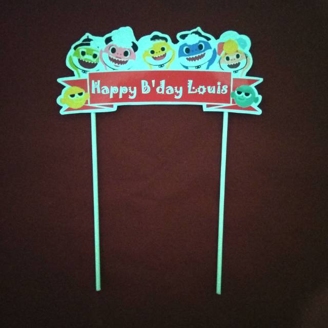 topper banner baby shark bisa custom tema