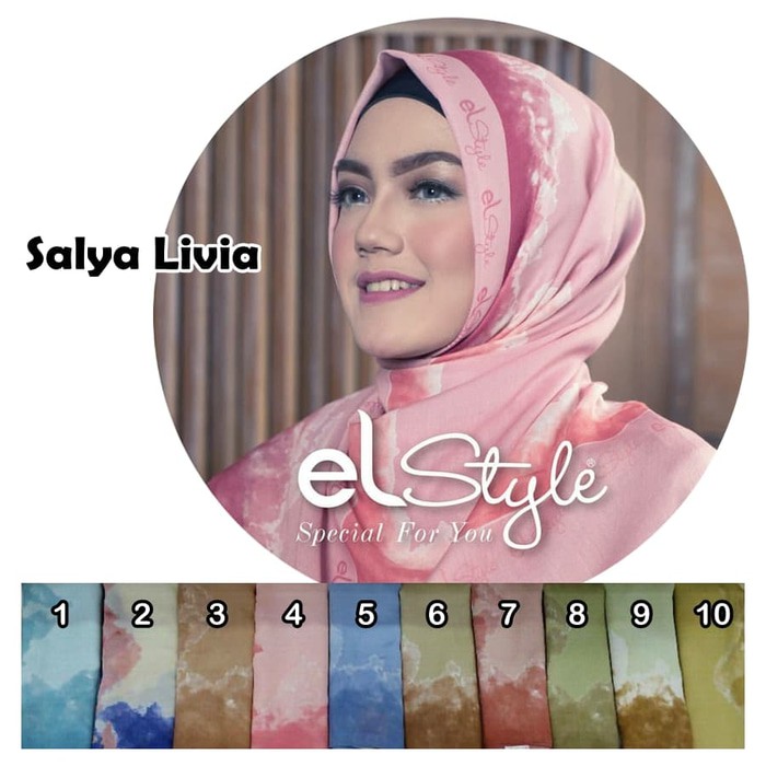 Scarf SALYA LIVIA by EL HIJAB EL STYLE / Jilbab Hijab Kerudung Segiempat Motif