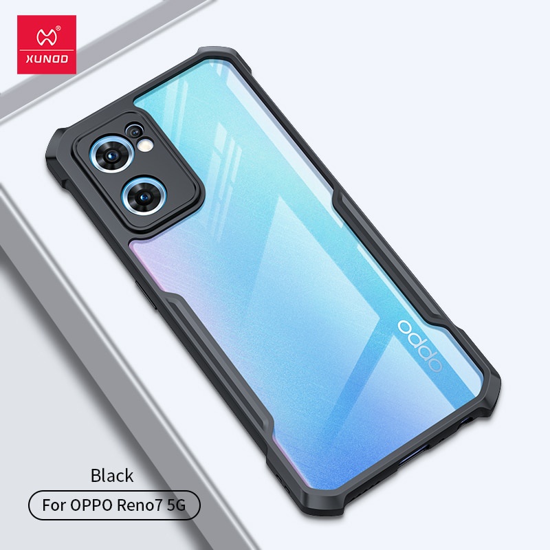 PAKET 2 IN 1 Case Oppo Reno 7 5G Armor Fusion Transparent Prmium Casing Free Tempered Glass