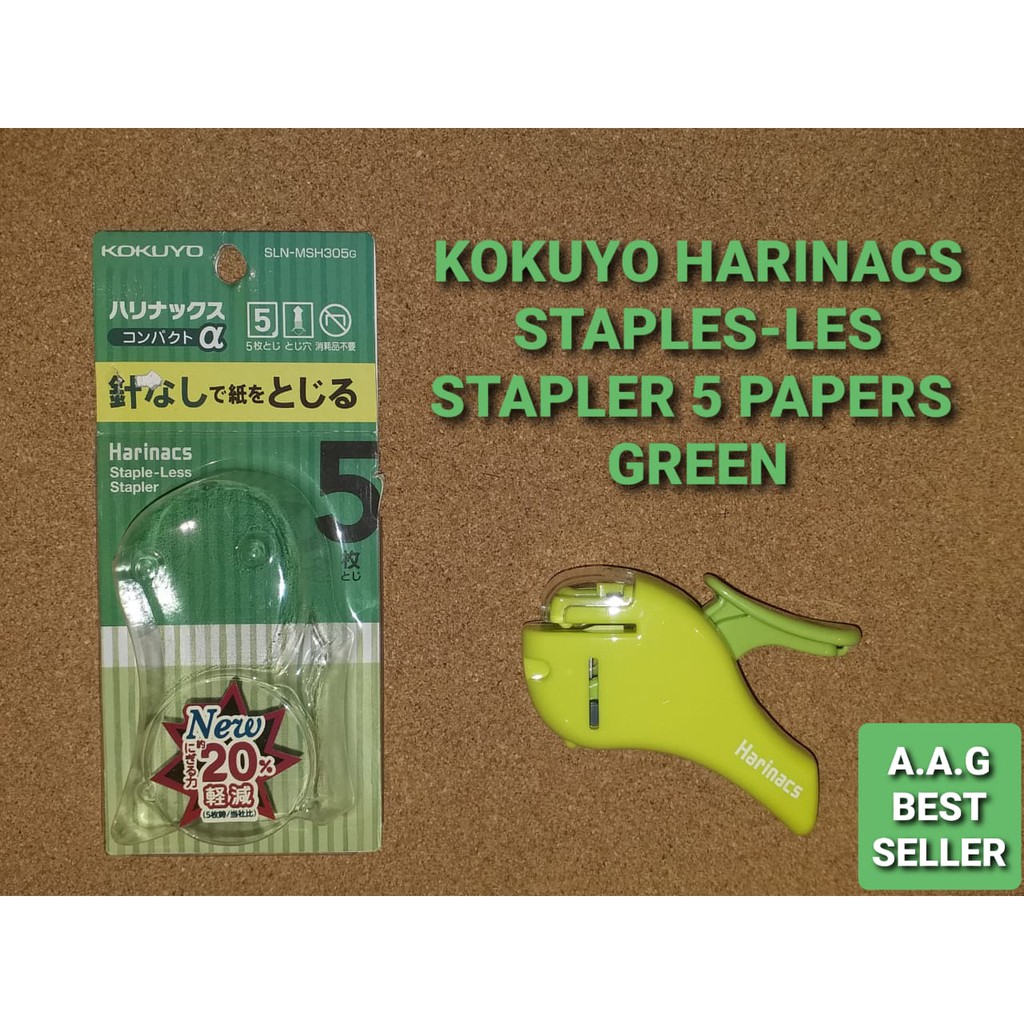 

KOKUYO HARINACS STEPLES-LES SPEPLER 5 PAPERS GREEN