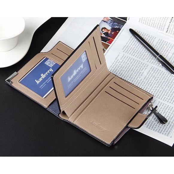 FYGALERY D1282 Dompet Pria Baellerry Ekslusif Dompet Pria Lipat Pendek Tanpa Kotak-4