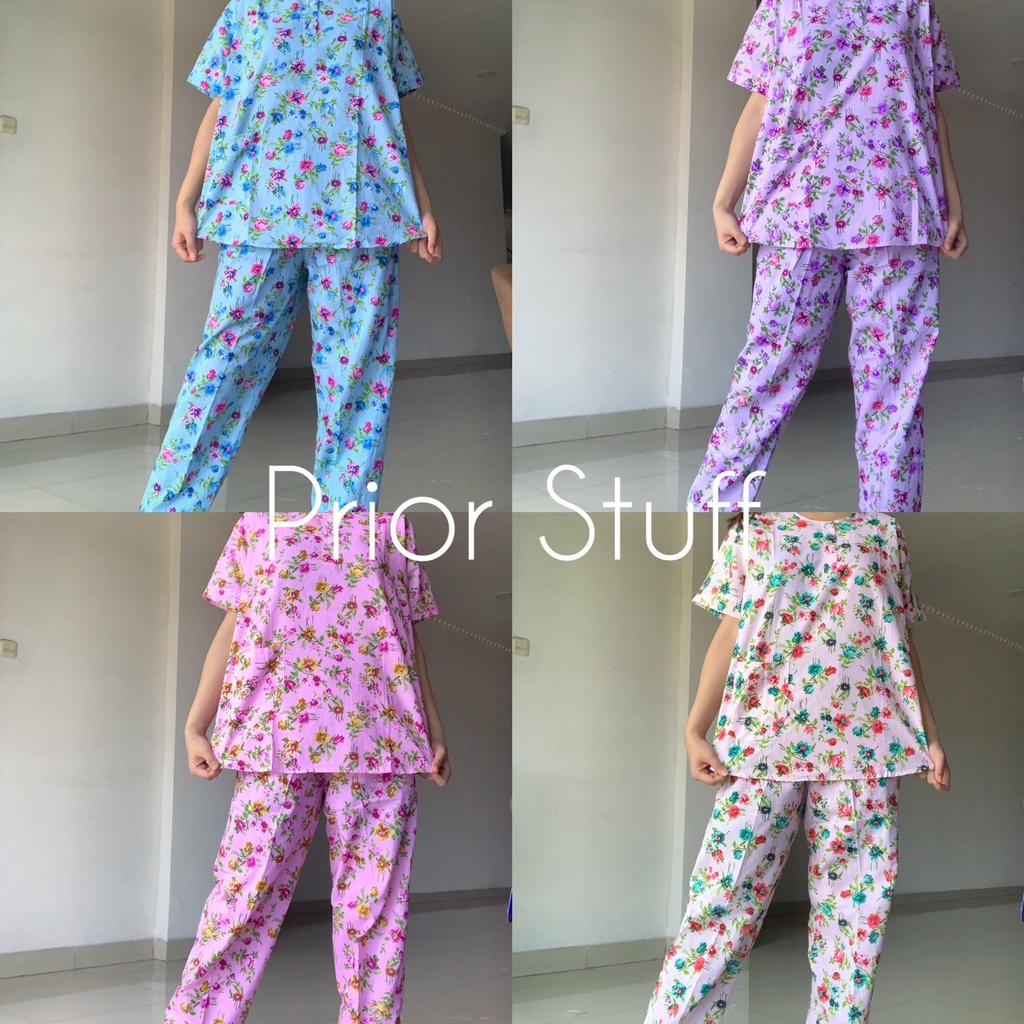 Baju Tidur Merlin CP Dewasa Bunga Kecil