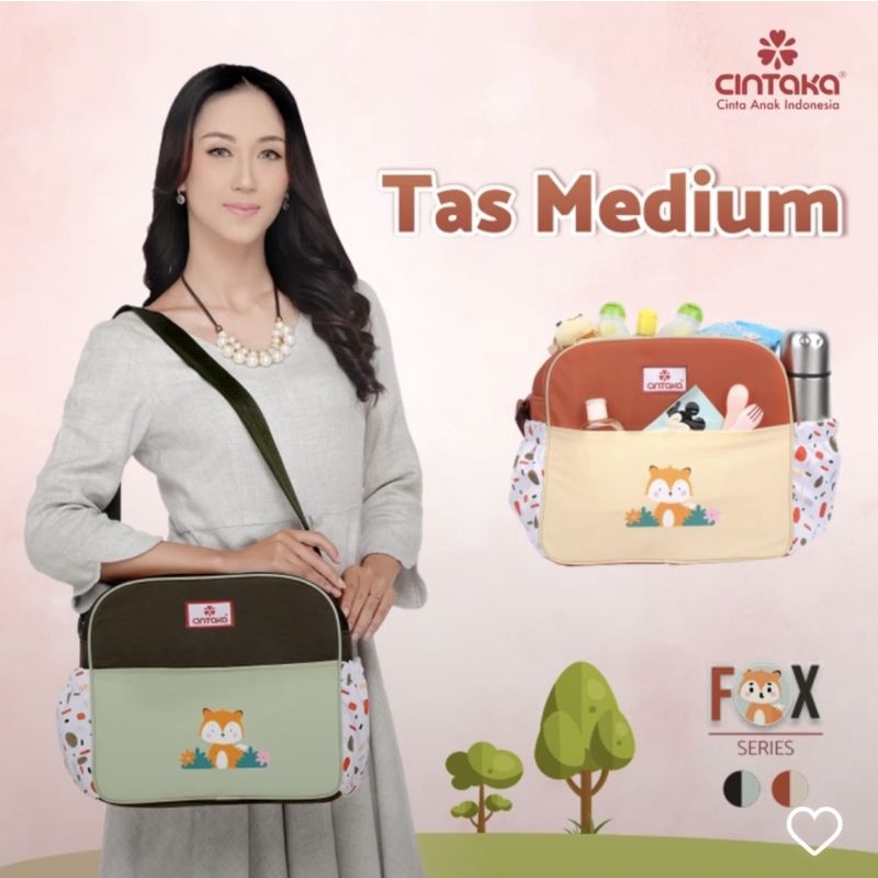 Cintaka Tas Bayi Medium Saku Print Fox Series - CBT 2852