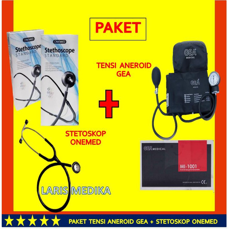 Tensimeter Plus Stetoskop GEA Aneroid Manual Plus Stetoskop Dual Head TENSIMETER ANEROID GEA MI-1001 MURAH / TENSIMETER ANEROID / TENSI ANEROID / TENSIMETER MURAH