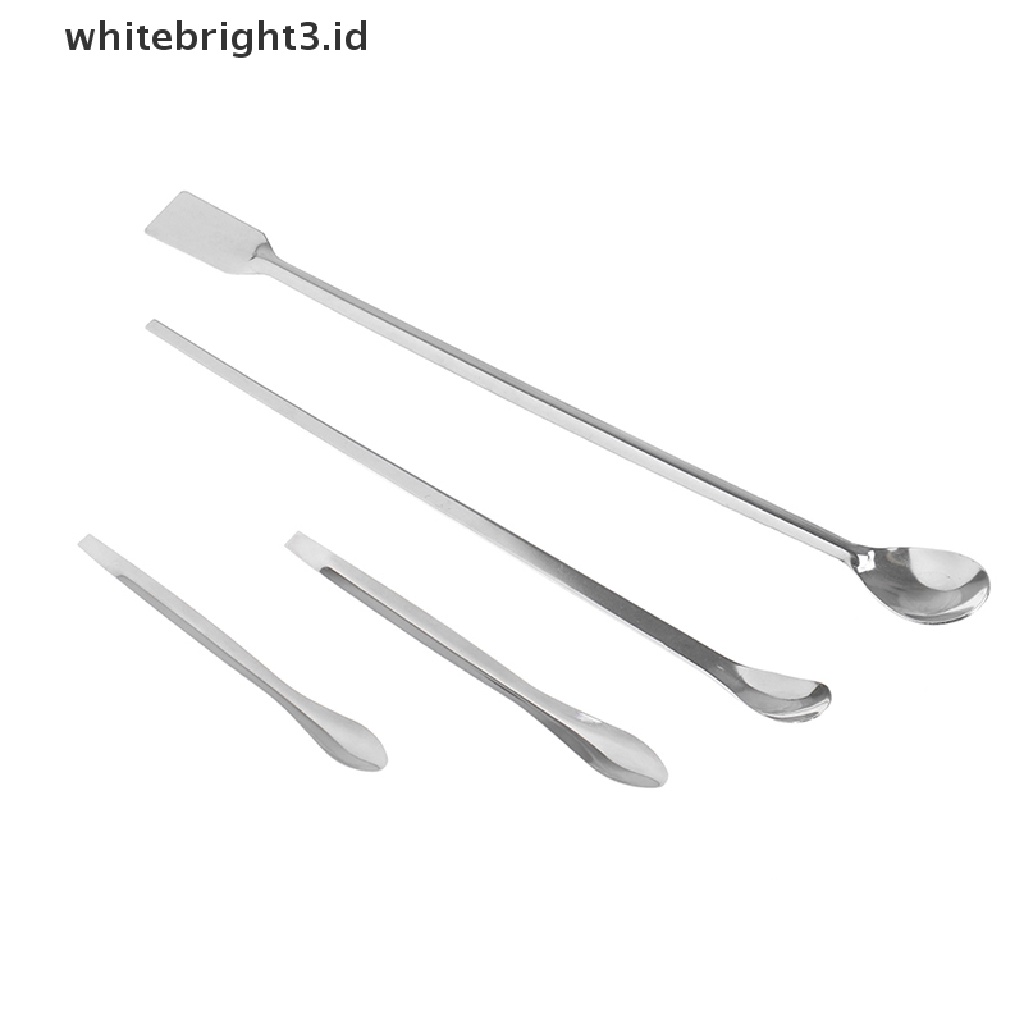 (whitebright3.id) Sendok Spatula Mikro Bahan Stainless Steel Untuk Laboratorium / Obat