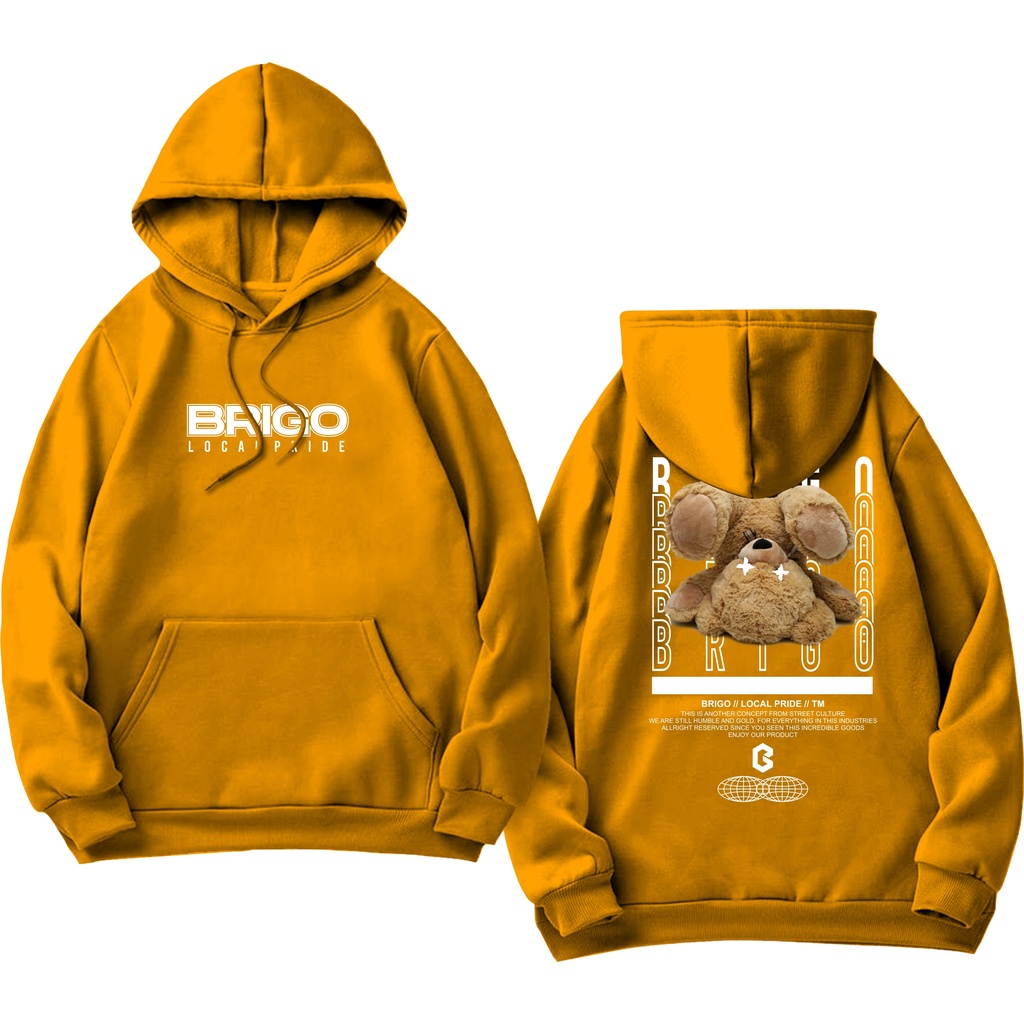 BRIGO Jumper Hoodie Something Bear   II Sweater Hoodie BRIGO Sablon DTF Fleece Cotton M-XXL (Pria &amp; Wanita) Free stiker&amp;Gantungan Kunci