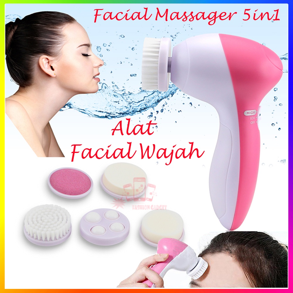 Facial Massager 5in1 / Alat Facial Wajah / Alat Facial Muka /  Alat Pembersih Wajah 5in1 / Alat Perawatan Wajah