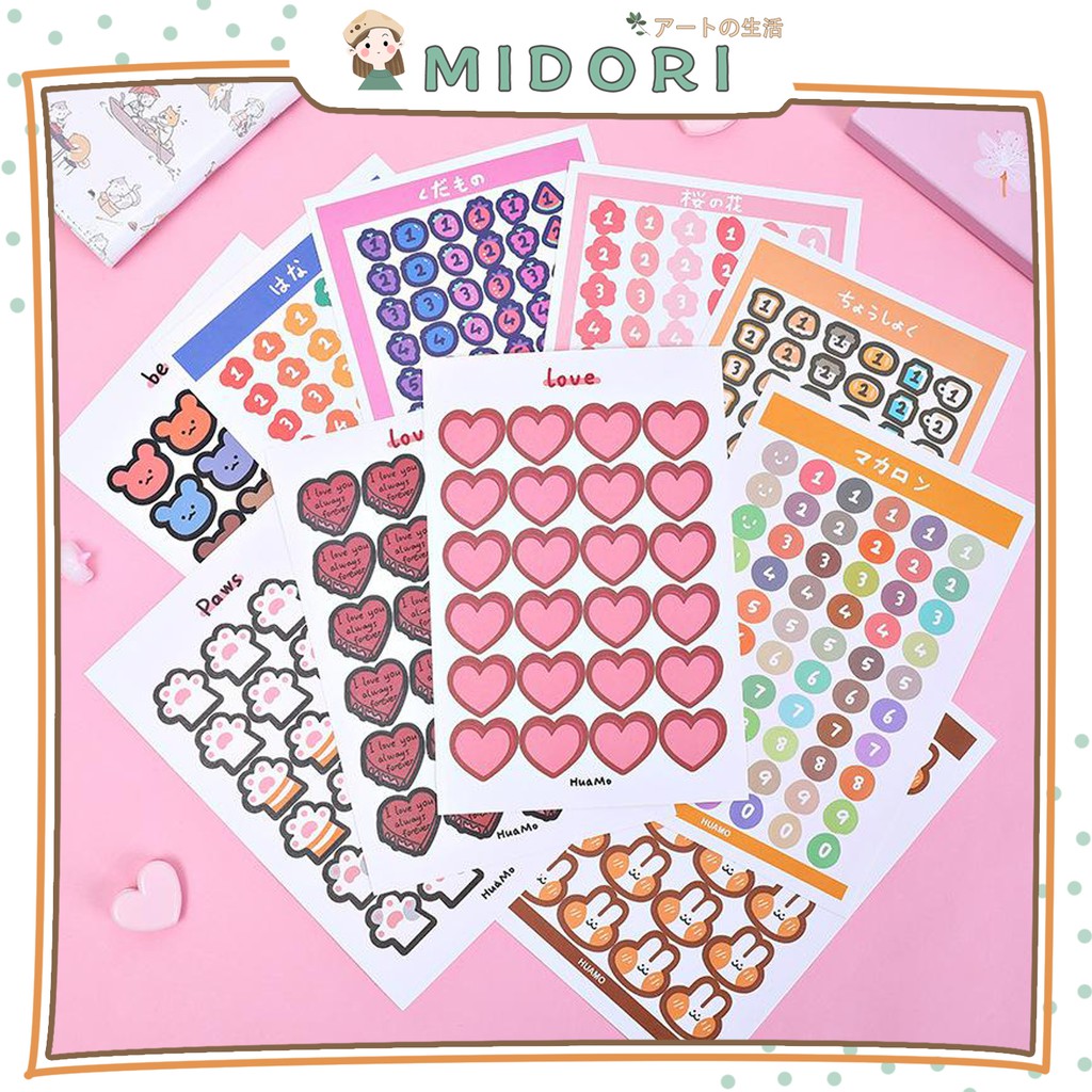 

[MIDORI] 1Pc HUAMO CUTE Sticker Decor DIY Planner Scrapbook Stiker Hias Diary Planner - B0200