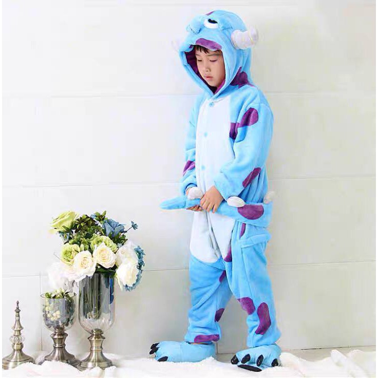 BAJU ONESIE SULLEY MONSTER UNIVERSITY BONEKA PIYAMA KOSTUM PESTA ANAK