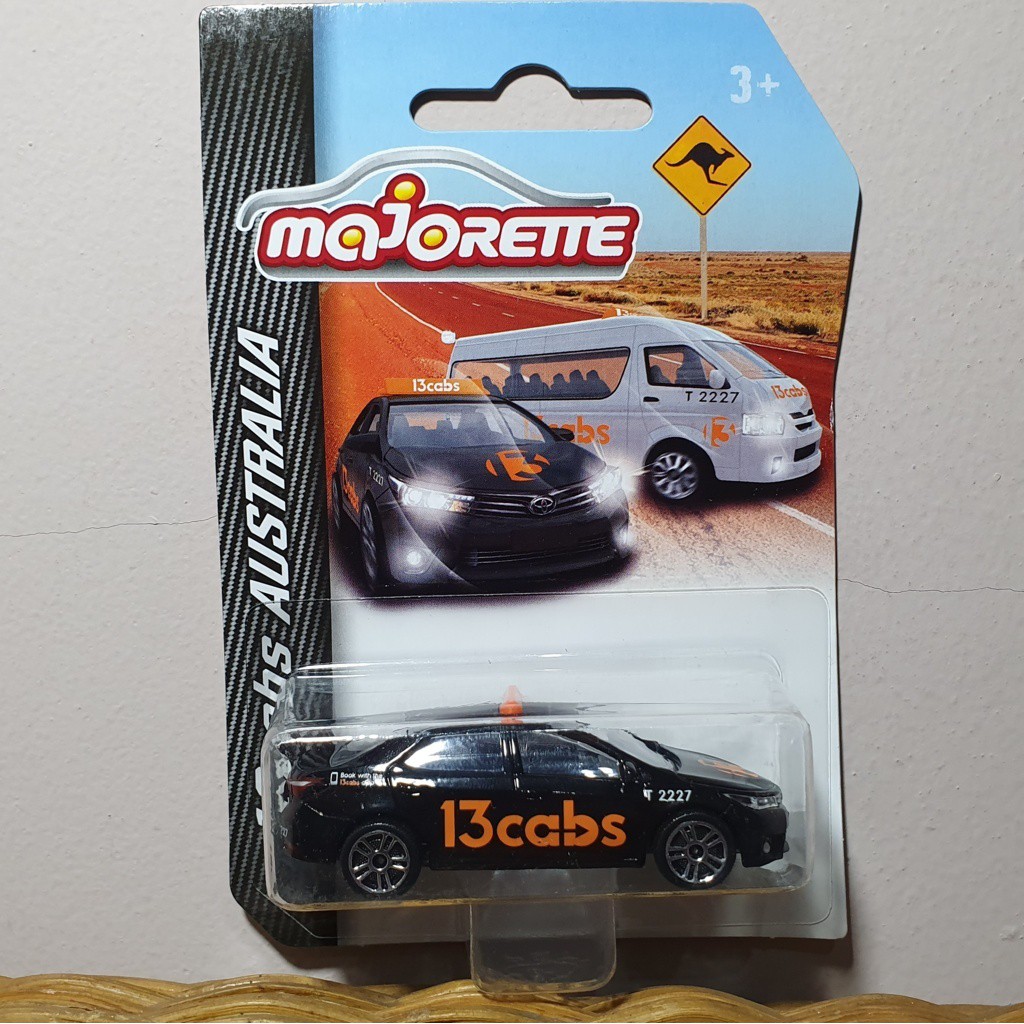 Promo Toyota Altis taksi metal Diecast mobil Majorette Taxi 13 Cabs Australia. hitam / putih