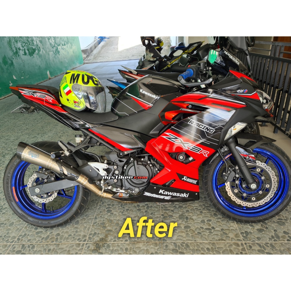 Decal Sticker Ninja 250R FI 2018 Racing Merah Hitech DG Stiker