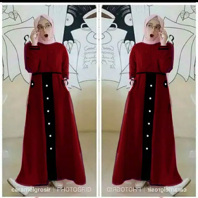 Tya Dress Muslim/Fashion Muslim/Gamis/Busui Resleting Dpn/Bisa Cod/Best Seller/online Shoop-4