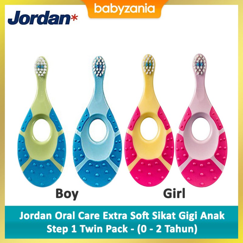 Jordan Oral Care Extra Soft Sikat Gigi Anak Step 1 Twin - (0-2 Tahun)