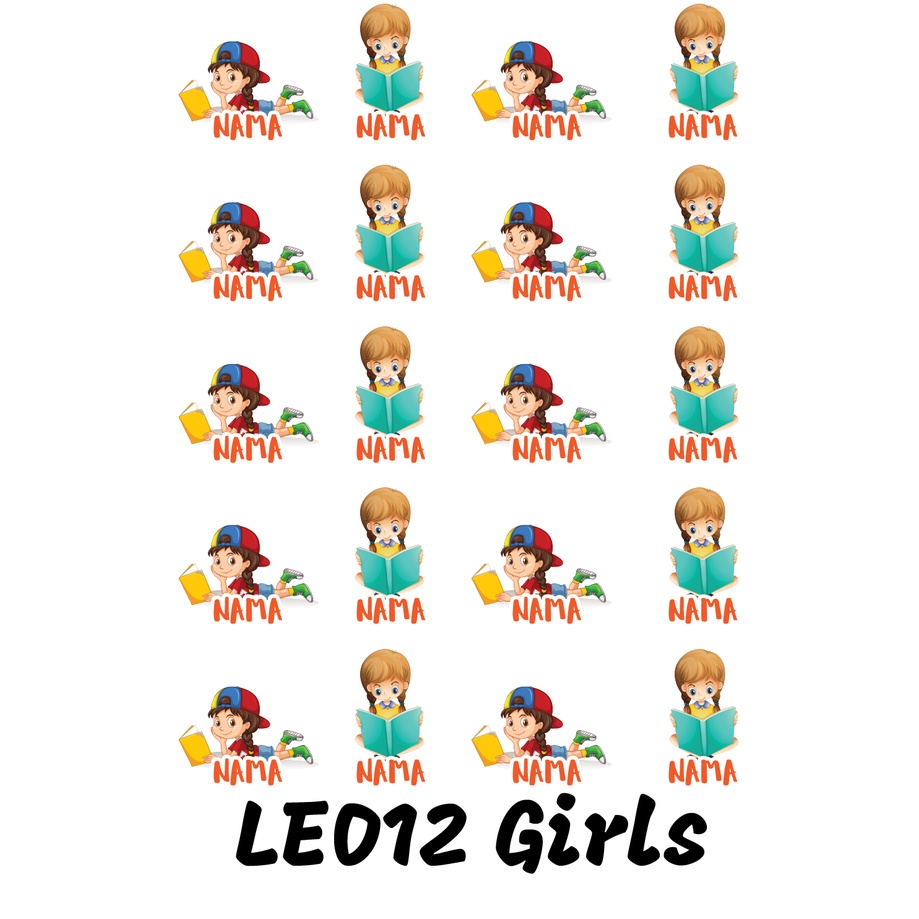 

Sticker Nama Cutting Label Waterproof Tahan Air Girls Play 12 (LE012)