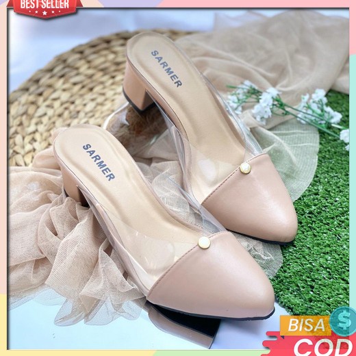 Sendal Heels Tali Wanita Kekinian High Hils Hak Tinggi Tahu Kaca Jinjit Hills Ibu Ibuibu Kondangan H