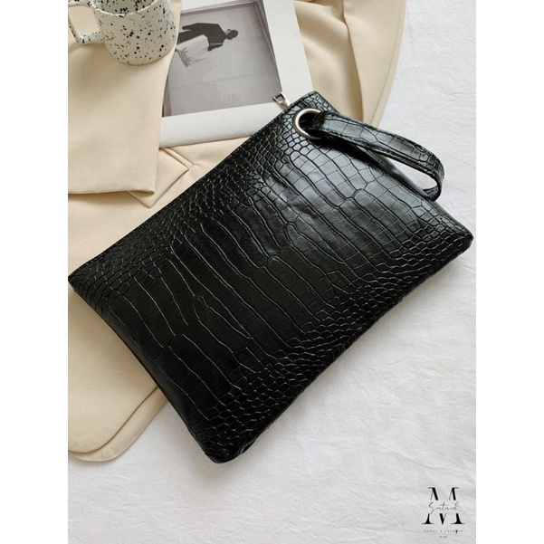 CLUTCH CROCO WANITA - POUCH CROCO PREMIUM