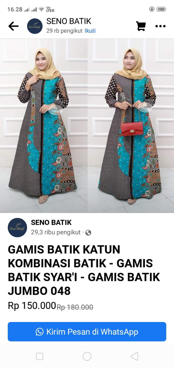 Couple Gamis Terbaru Kombinasi Elegan Ruffle Sarimbit Batik Etnic Ready Sampai Jumbo Ld 120