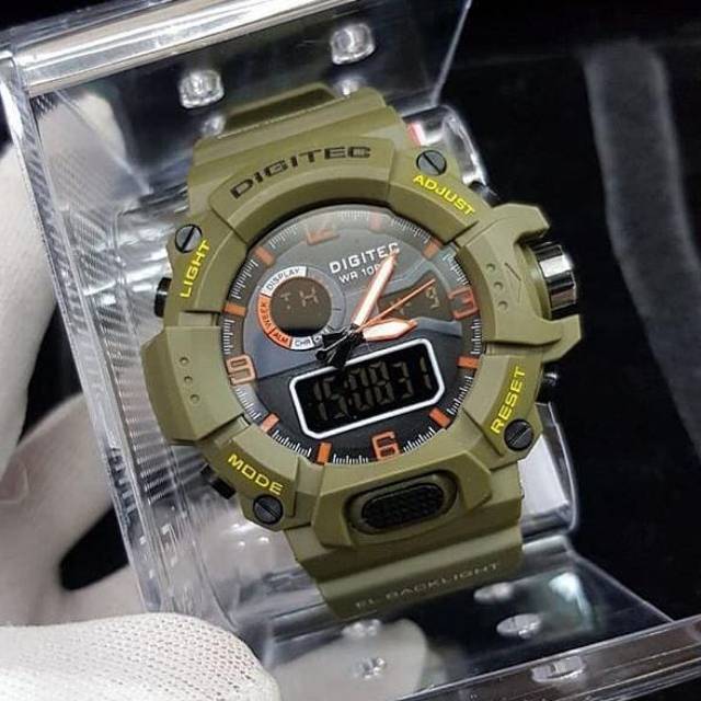 Jam Tangan Pria Dual Time DIGITEC Original DG2132T Sporty