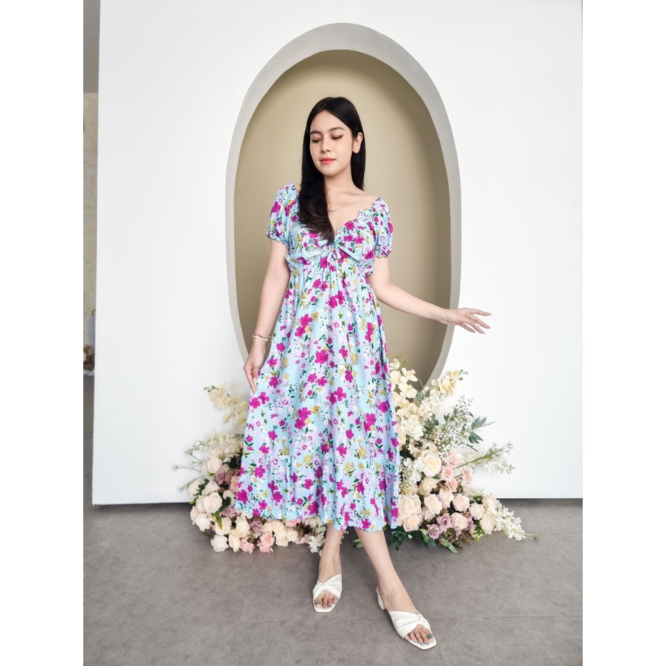 Sweet Honey ~ Dress Casandra Jumbo  Daster Bali Cassandra Serut Dada Kerut Rempel Bali LD 120cm
