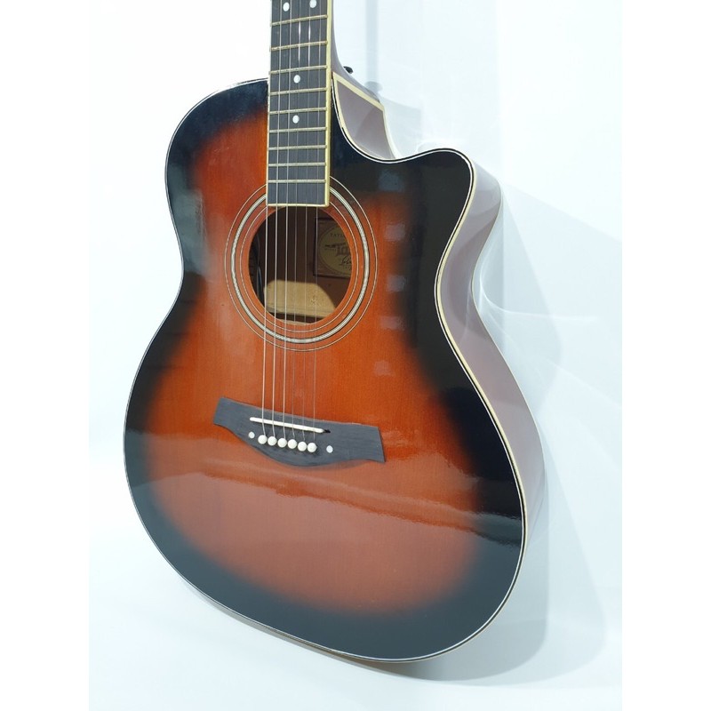 Gitar Akustik Elektrik Merk Taylor Sunburst Natural Jumbo Equalizer Tuner LC-PRENER String Trusrod