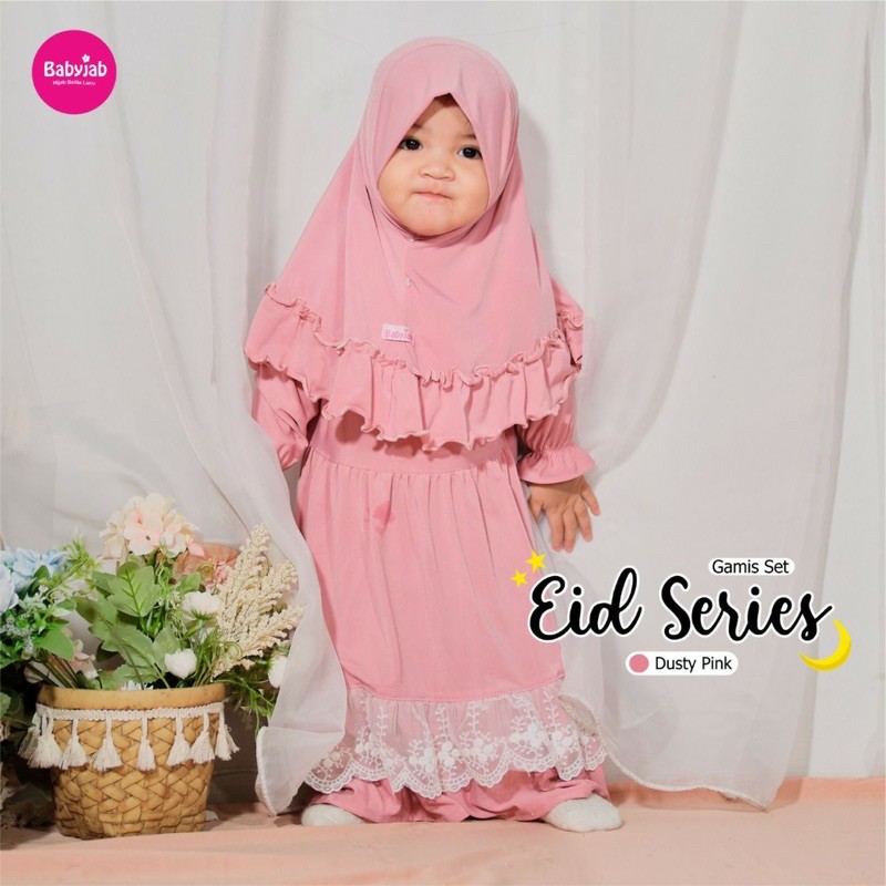 Babyjab Gamis Set Eid Series Anak Bayi - Baby Jab Setelan Jilbab Anak Perempuan 1 2 4 5 6 Tahun