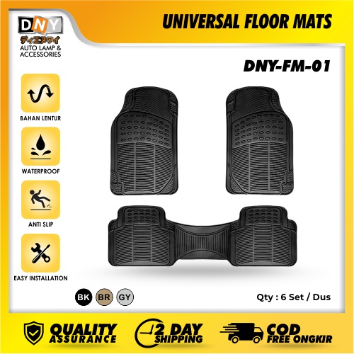 KARPET MOBIL KARET UNIVERSAL 3 IN 1 DEPAN BELAKANG TEBAL 3D TEXTURE Car Mat/ Karpet Mobil High Quality DNY Universal