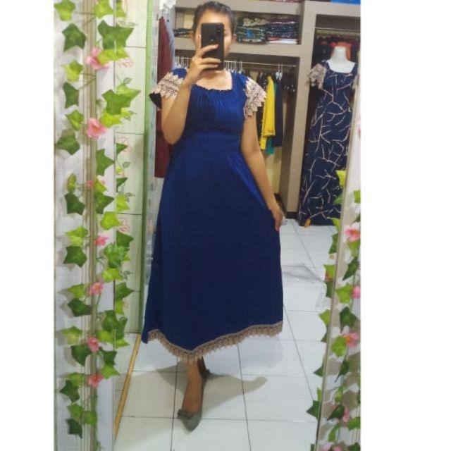 daster smoke daster arab daster renda daster batik daster pekalongan daster COD bayar ditempet-BIRU