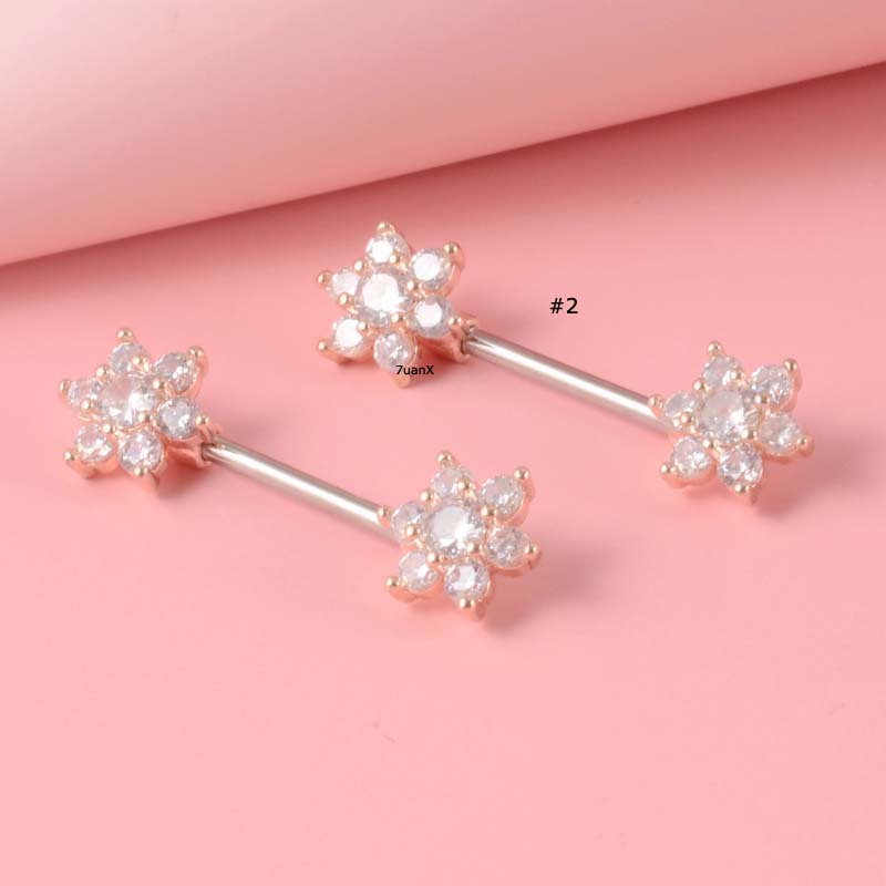 2pcs Anting Tindik Puting Bentuk Daunbungalebah 14gauge Bahan Stainless Steel Dengan Zircon