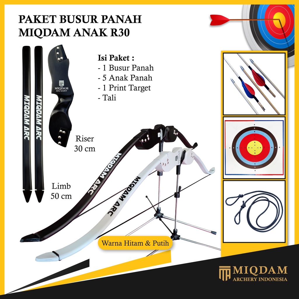 Busur Panah Miqdam Anak R30 || Face Target || 5 Arrow