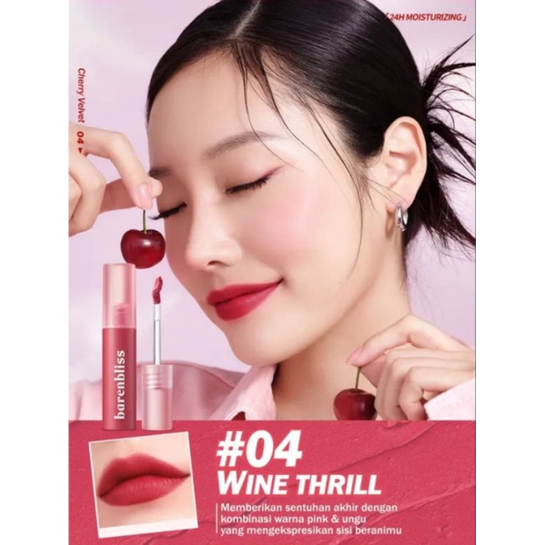 BNB barenbliss Cherry Makes Cheerful Lip Velvet korea Lipcream「24H Moisturizing ]