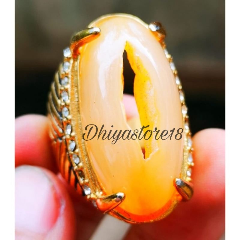 Natural Batu Permata Akik Pandan Combong Kristal Elegant Crystal Termurah