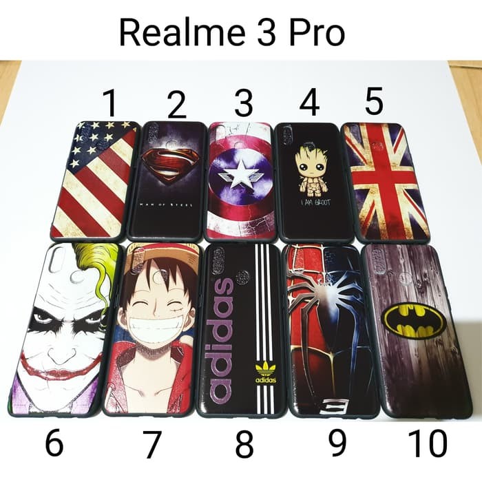 Case Hitam Superhero Realme 3 Pro Soft Case Realme 3Pro