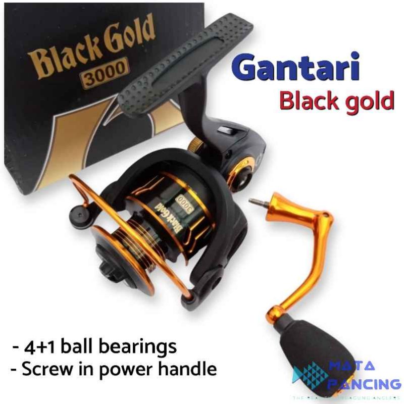 Reel gantari black gold power handle 1000 2000 3000 4000 6000 smooth rotation casting jigging spek screw in power handle