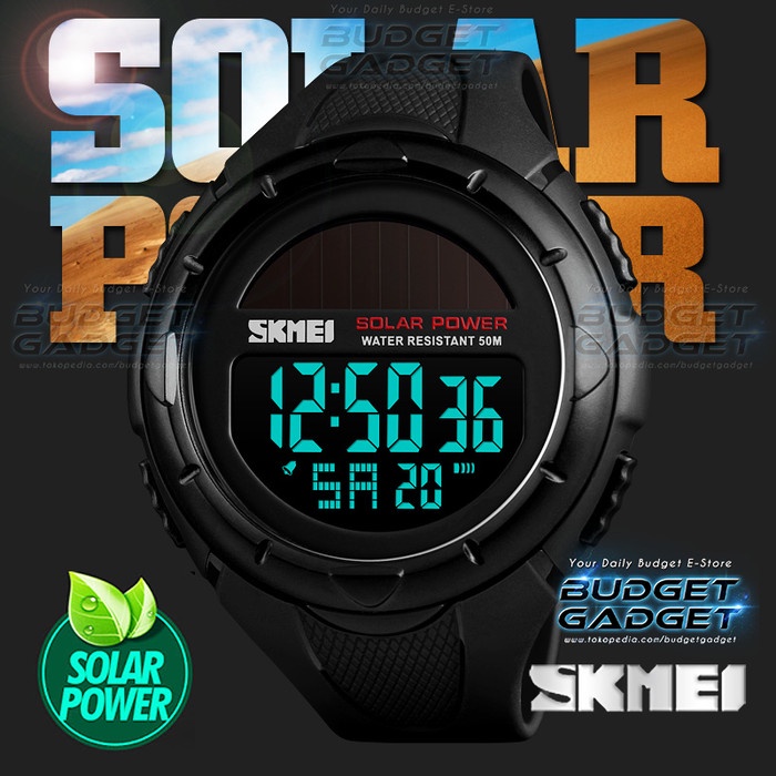 JAM TANGAN DIGITAL SKMEI SOLAR POWER VOGUE TENAGA PRIA 1405 HITAM