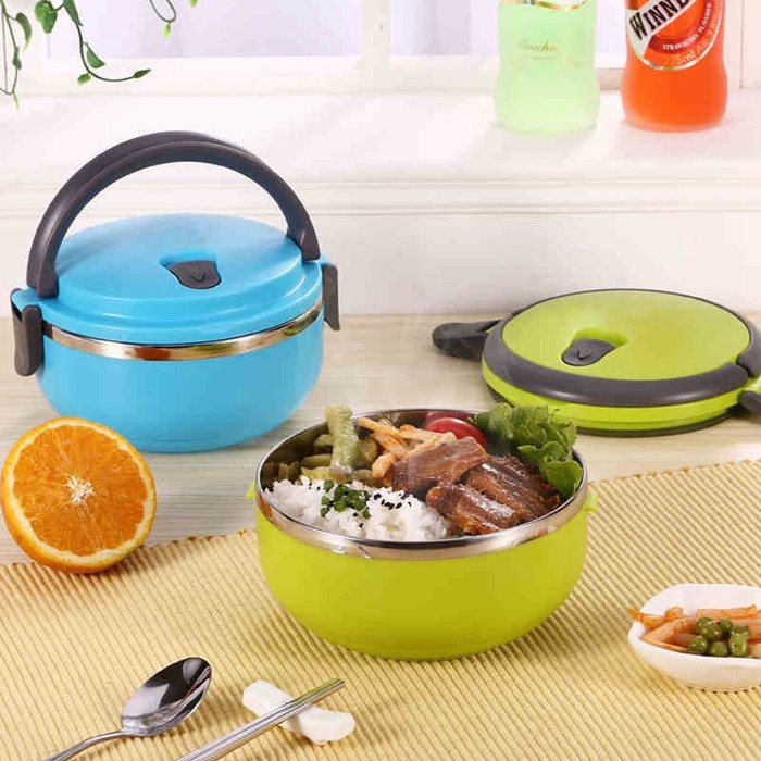 FM - Lunch box rantang bulat stainless steel susun 1 polos