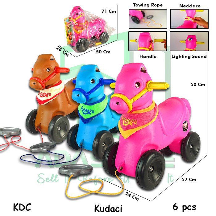 MURAH KDC Kuda Kudaan Tunggang Kudacu Bisa Dinaiki Dinaikin Mainan Dorong Sepeda Anak Ride On Tolo C