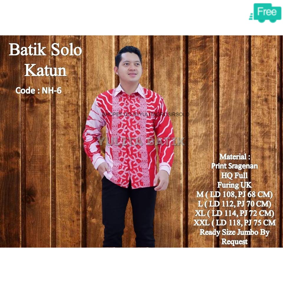 1 BEST SELLER BATIK MERAH LENGAN PANJANG SOLO