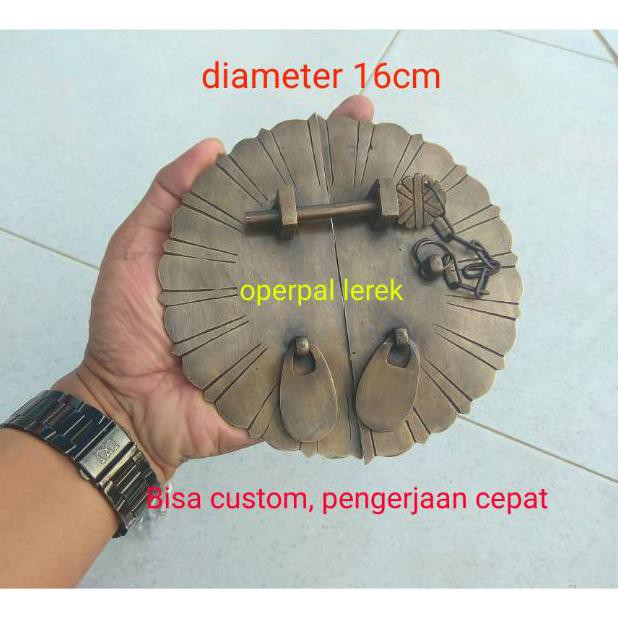 Overpal kunci gembok pintu rumah murah kuningan antik lerek