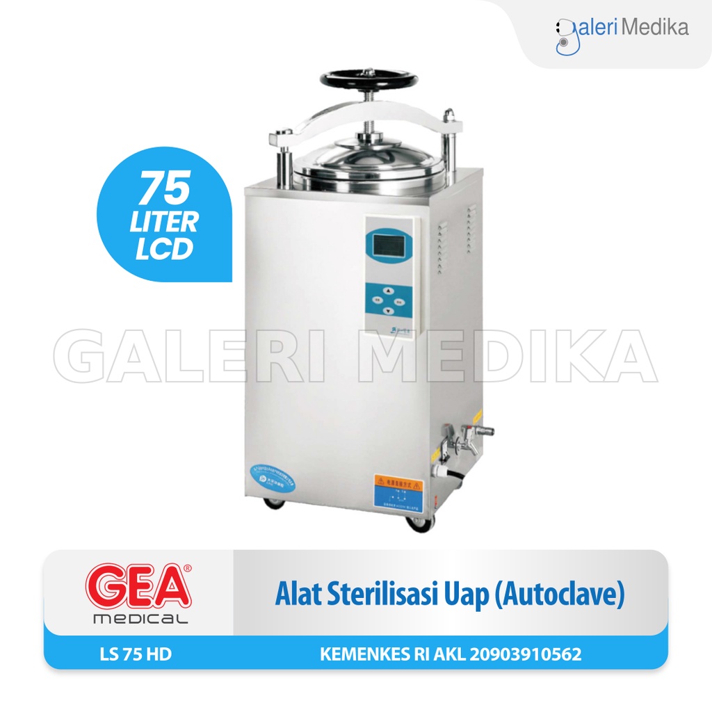 Autoclave GEA LS-75HD Pressure Steam Sterilizer LCD Display Dengan Timer