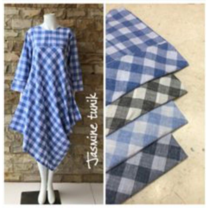 ATASAN TUNIK KATUN| TUNIK KOTAK-KOTAK