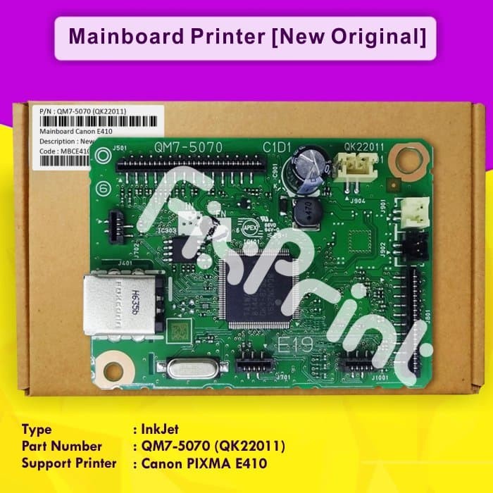 Board Printer Canon E410, Mainboard E410, Motherboard Canon E410