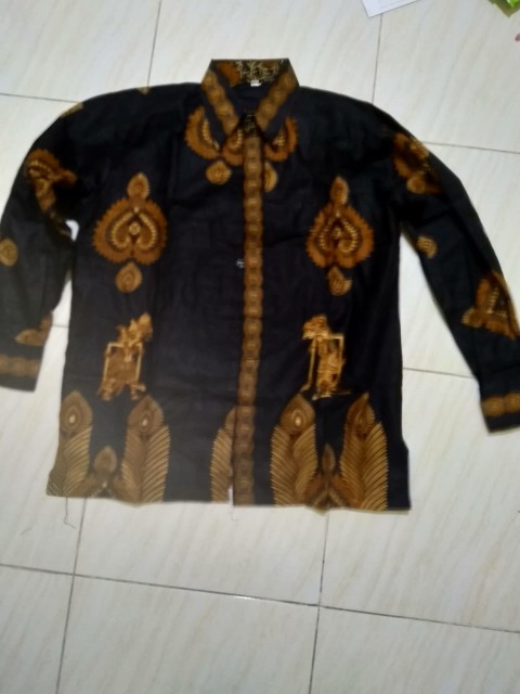 Kemeja Batik Lengan Panjang Sogan Halus Garuda Megamendung Cendrawasih Wayang Sawunggaling