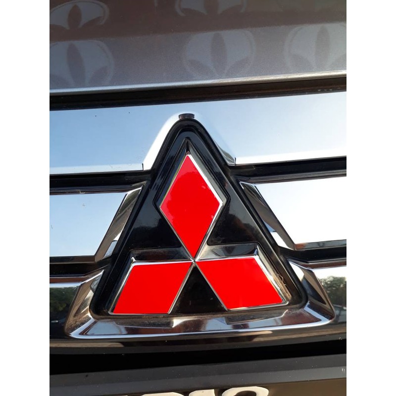 Stiker Logo Mitsubishi Xpander Merah Depan Belakang stir mobil