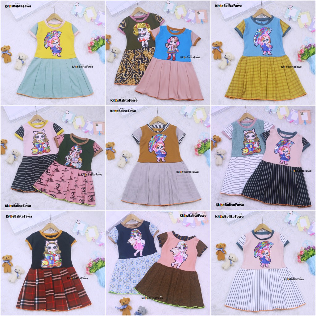 (BISA COD) Dress LED DOLL uk 1-6 Tahun / IMPORT Dres Baju Anak Perempuan Gaun Pesta Premium Balita